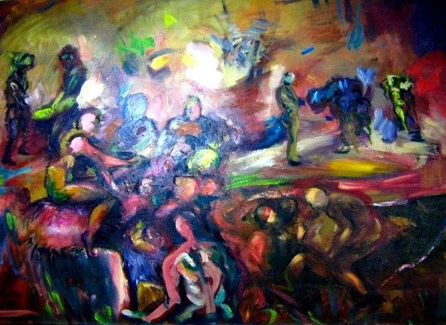 Painting titled "En el Purgatorio" by Armando Echeverry, Original Artwork