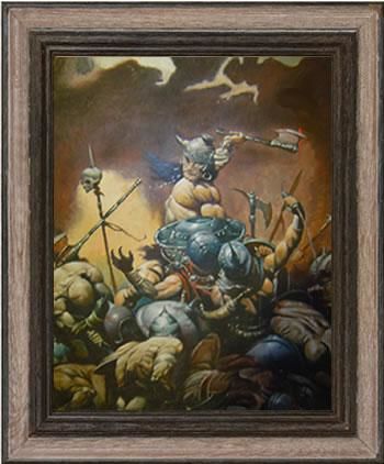 Peinture intitulée "Conan from Frazetta" par Armando Valdez, Œuvre d'art originale