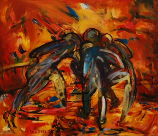 Painting titled "Juegocm" by Armando Echeberri, Original Artwork