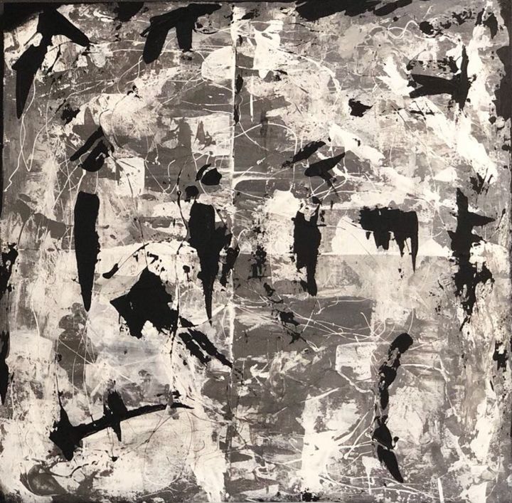 Peinture intitulée "Black1985" par A Benitez, Œuvre d'art originale, Acrylique