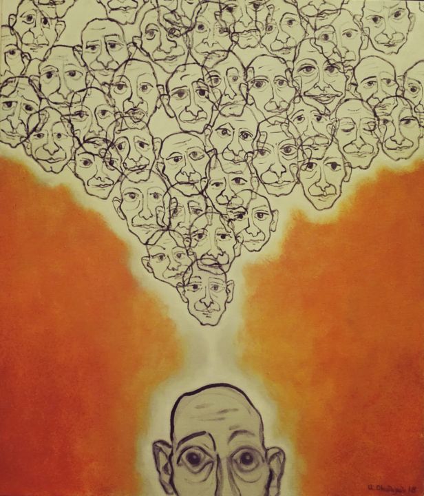 Картина под названием "So many thoughts" - Arman Ohanyan, Подлинное произведение искусства, Масло