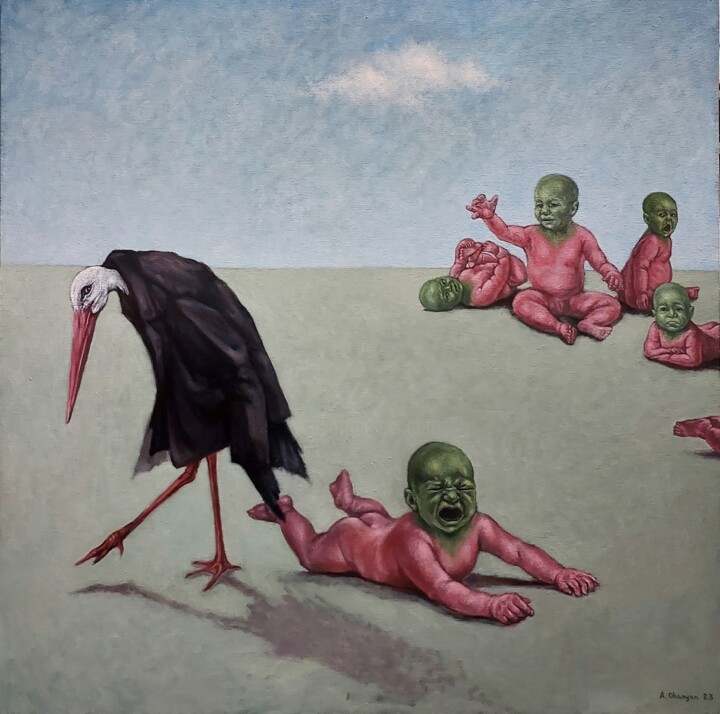 Peinture intitulée "" schizophrenia "…" par Arman Ohanyan, Œuvre d'art originale, Huile