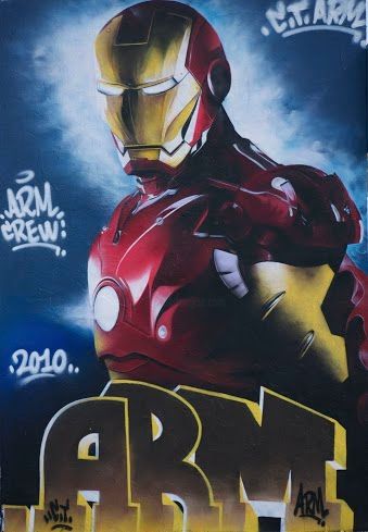 Painting titled "CETRA IRON MAN ARM…" by Arm Crew, Original Artwork, Spray paint