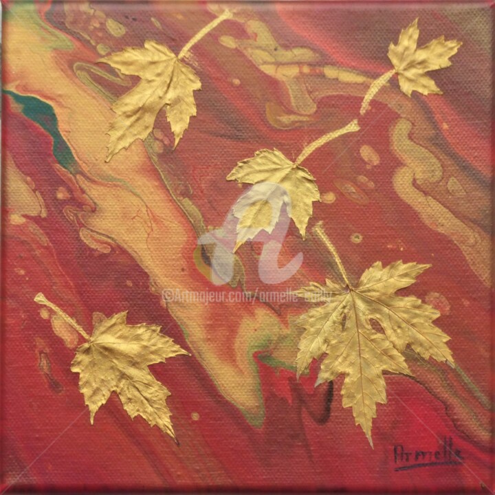 绘画 标题为“ronde d'automne” 由Armelle Cailly, 原创艺术品, 丙烯 安装在木质担架架上