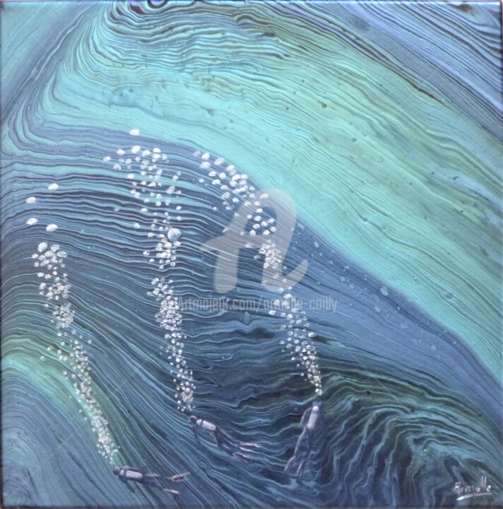 Peinture intitulée "En plongée" par Armelle Cailly, Œuvre d'art originale, Acrylique