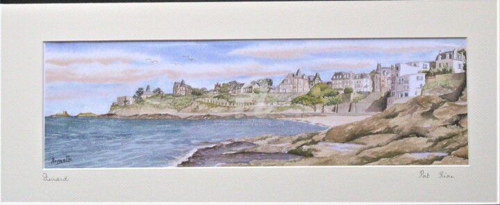 Printmaking titled "Dinard: Villas à Po…" by Armelle Cailly, Original Artwork, Digital Print Mounted on Cardboard