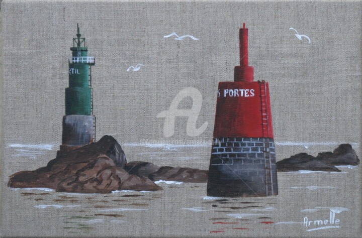 Painting titled "Pierre des Portes e…" by Armelle Cailly, Original Artwork, Acrylic Mounted on Wood Stretcher frame