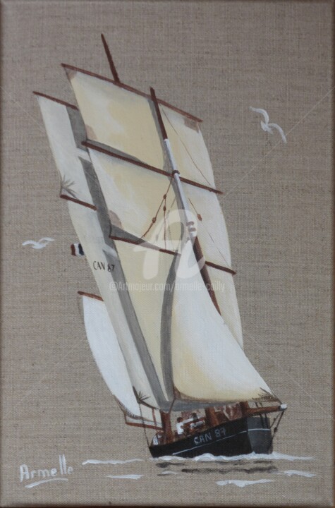 Peinture intitulée "la Cancalaise 2" par Armelle Cailly, Œuvre d'art originale, Acrylique Monté sur Châssis en bois