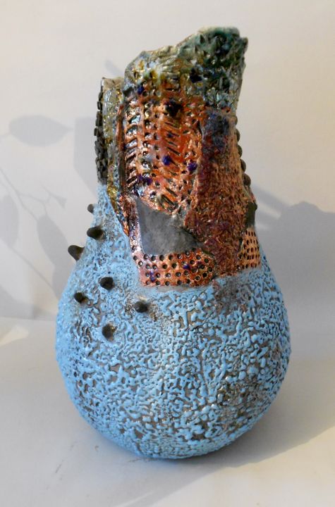 设计 标题为“Gros vase bleu” 由Armelle Colombier, 原创艺术品, 表艺术