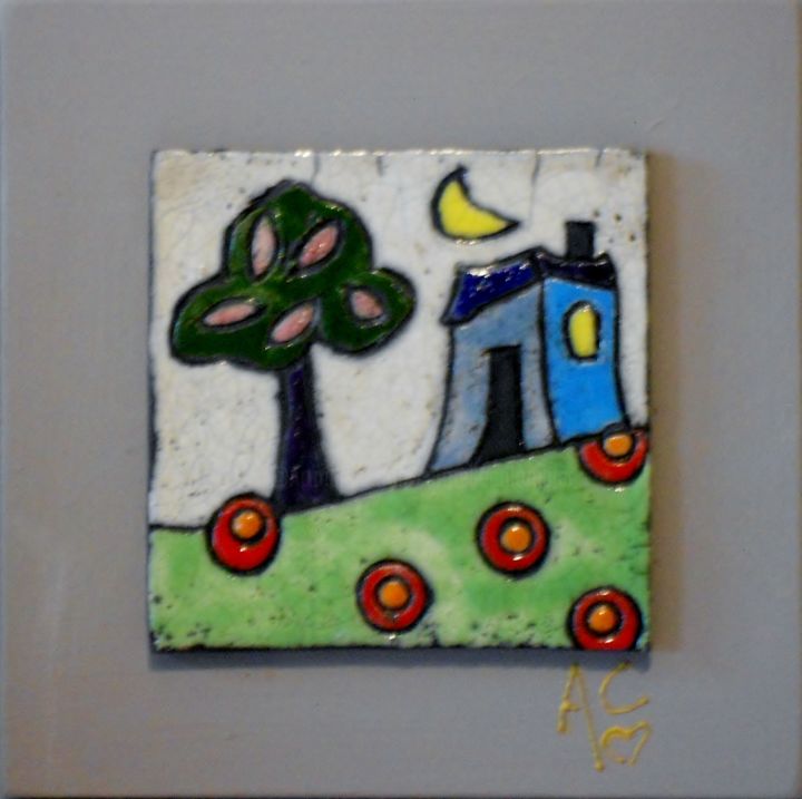 Sculpture titled "les 2 maisons" by Armelle Colombier, Original Artwork, Ceramics