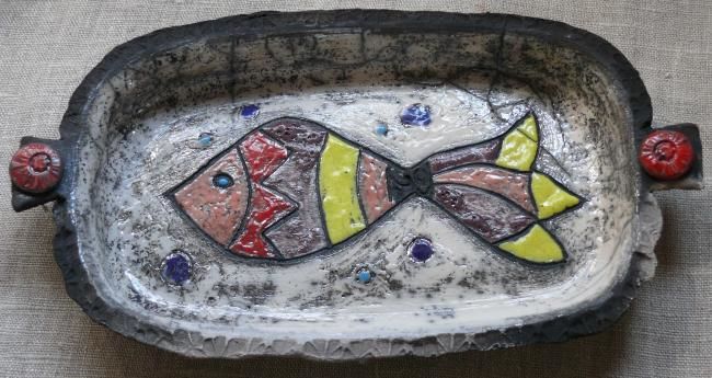 Design titled "plat poisson" by Armelle Colombier, Original Artwork, Ceramics