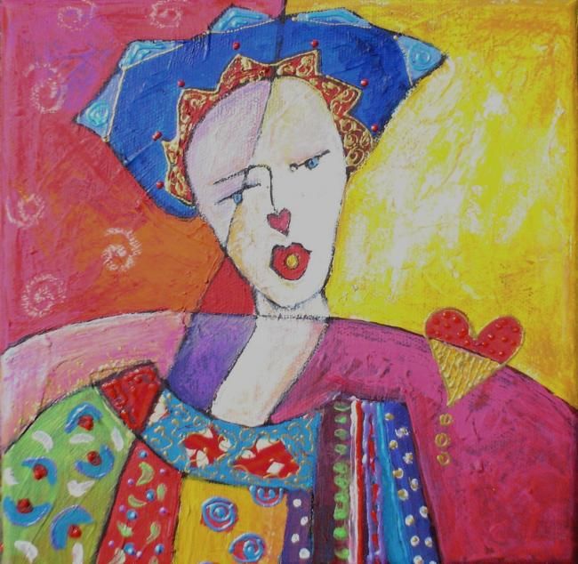 Peinture intitulée "femme imaginaire" par Armelle Colombier, Œuvre d'art originale, Huile