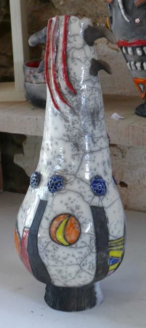 Design intitulée "vase corne" par Armelle Colombier, Œuvre d'art originale, Céramique