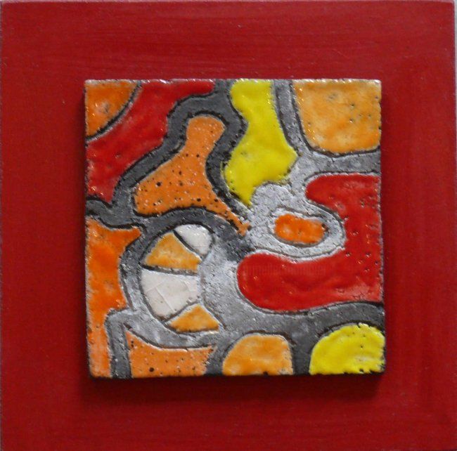 Peinture intitulée "tableau rouge" par Armelle Colombier, Œuvre d'art originale