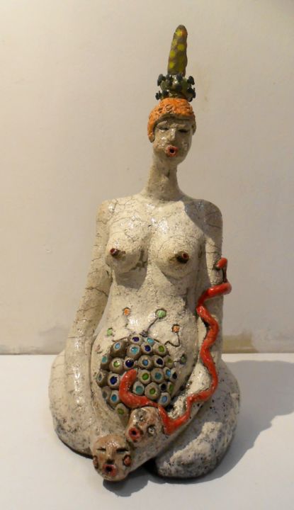 Sculpture intitulée "Pétillement" par Armelle Colombier, Œuvre d'art originale, Céramique