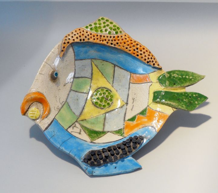 Design intitulée "coupelle-poisson-2.…" par Armelle Colombier, Œuvre d'art originale