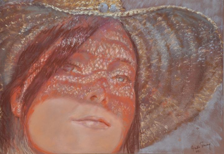 Peinture intitulée "KMI" par Armelle Panay, Œuvre d'art originale, Pastel