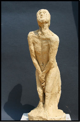 Sculpture titled "double face1" by Armelle Pindon, Original Artwork, Terra cotta