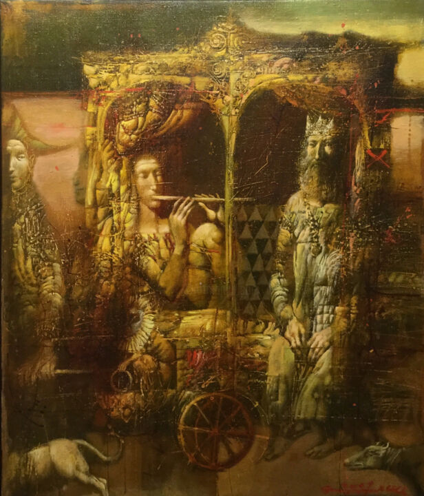 Painting titled "Roi et fou" by Armen Gasparian, Original Artwork, Oil