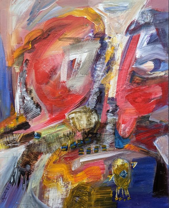 Painting titled "Brooch 3in1" by Armen Ghazayran (Nem), Original Art, Acrylic