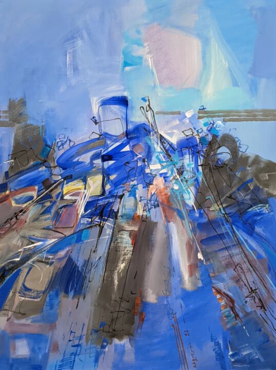 Картина под названием "Blue Decor 02" - Armen Ghazayran (Nem), Подлинное произведение искусства, Акрил