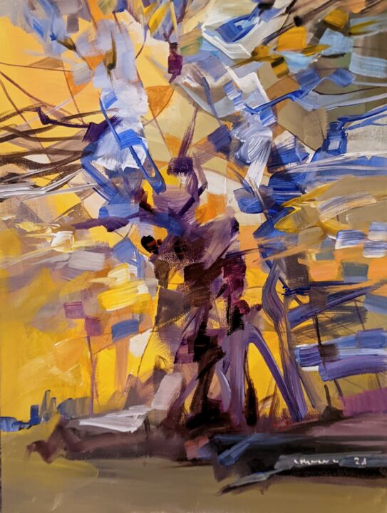 Peinture intitulée "Fall / trees" par Armen Ghazayran (Nem), Œuvre d'art originale, Acrylique