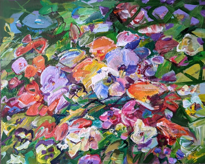 Painting titled "Flowers/ etude 4" by Armen Ghazayran (Nem), Original Artwork, Acrylic