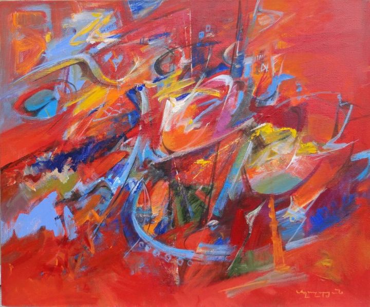 Malarstwo zatytułowany „Exultation-1” autorstwa Armen Ghazayran (Nem), Oryginalna praca, Olej