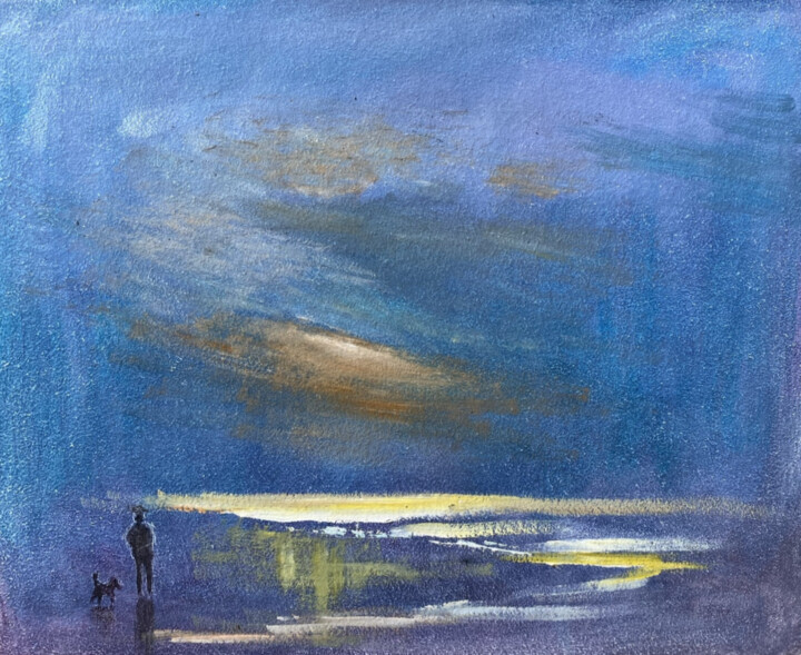 Painting titled "An evening walk" by Armen Sevanyan, Original Artwork, Oil