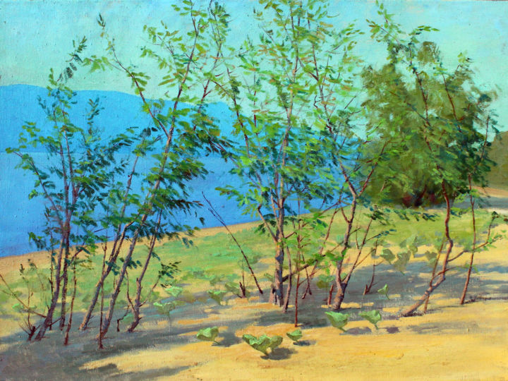 Картина под названием "На берегу" - Армен Карапетьянц, Подлинное произведение искусства, Масло