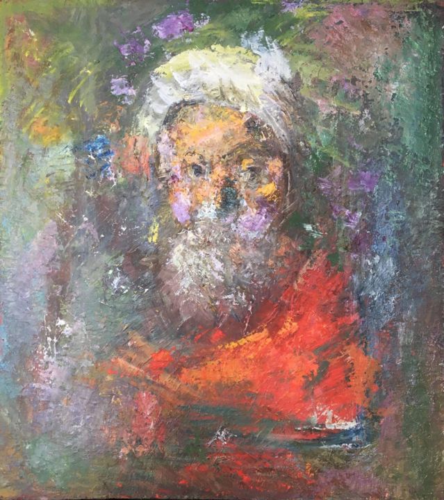 Painting titled "Autoportrait" by Armen Galumyan, Original Artwork, Oil
