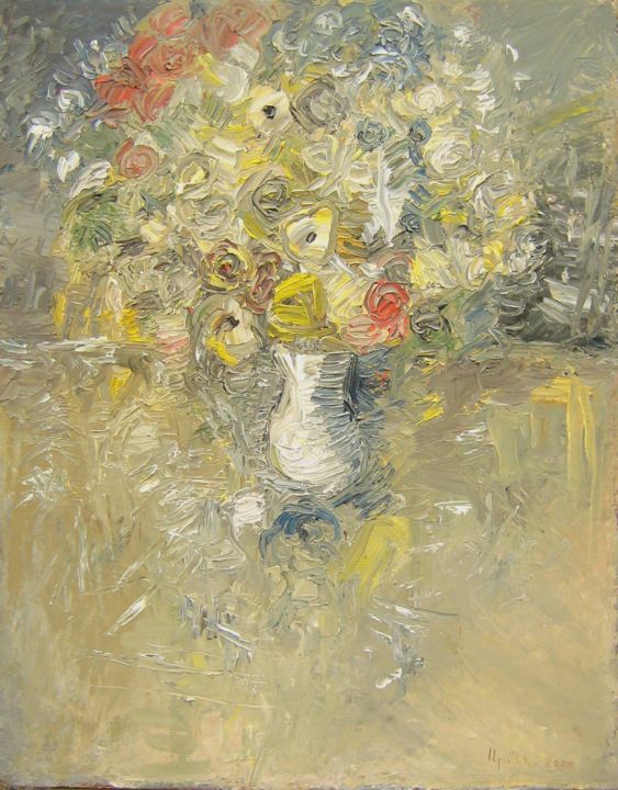 Картина под названием "Fleurs" - Armen Galumyan, Подлинное произведение искусства, Масло