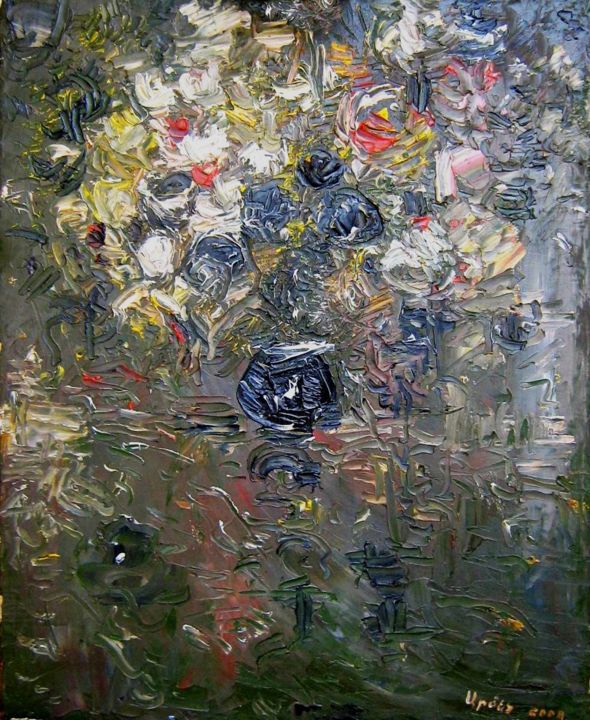 Картина под названием "Fleurs" - Armen Galumyan, Подлинное произведение искусства, Масло