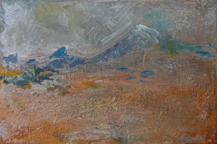 Картина под названием "Mont Ararat" - Armen Galumyan, Подлинное произведение искусства, Масло