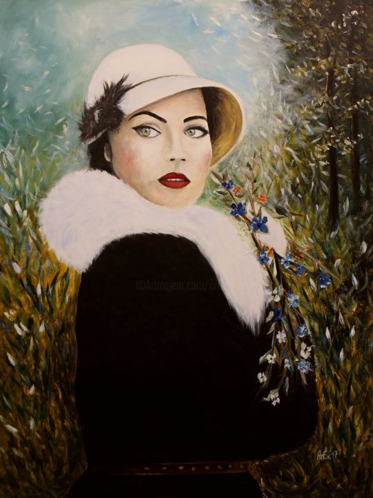 Painting titled "Madame" by Armin Evers, Original Artwork, Acrylic