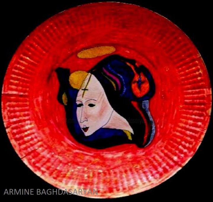 Painting titled "cretienne !" by Armine Baghdasaryan (Parmide), Original Artwork, Acrylic