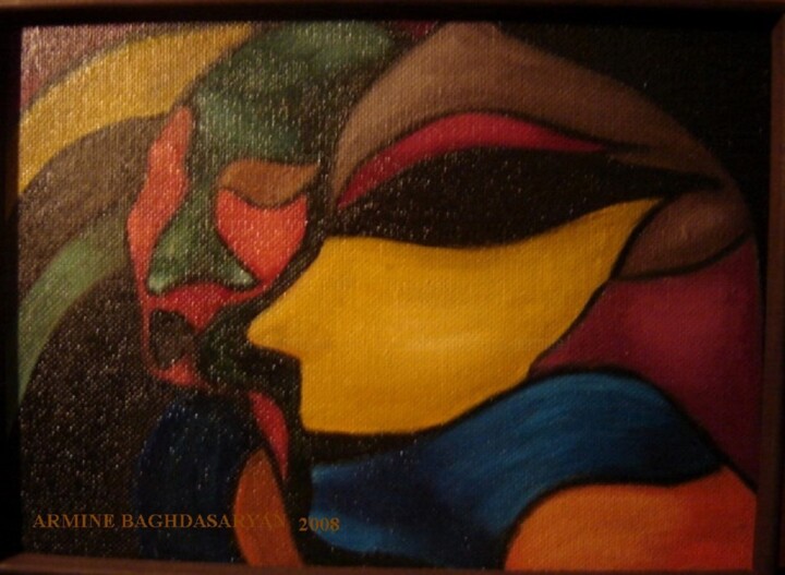 Painting titled "Les complices" by Armine Baghdasaryan (Parmide), Original Artwork, Oil