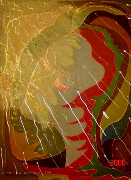 Peinture intitulée "Douce  rêveuse" par Armine Baghdasaryan (Parmide), Œuvre d'art originale, Acrylique