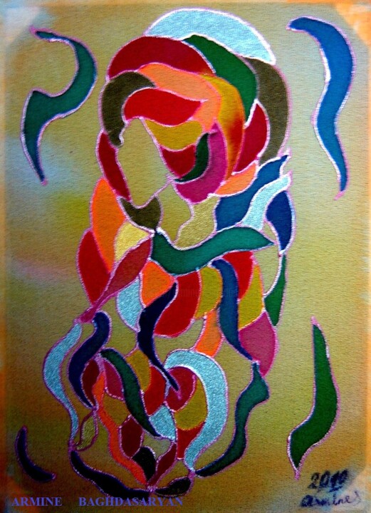 Peinture intitulée "Rose parfumee" par Armine Baghdasaryan (Parmide), Œuvre d'art originale, Acrylique