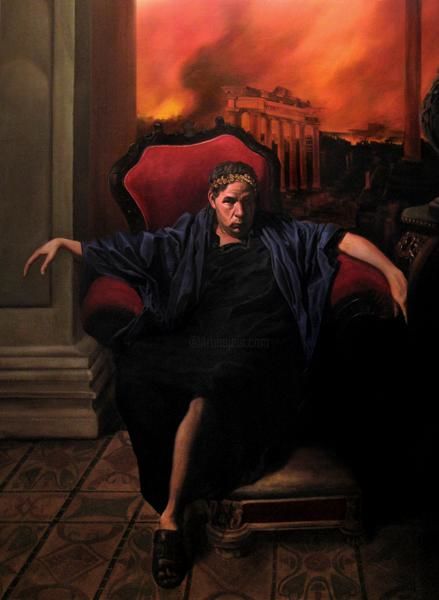Painting titled "The Madness of Nero" by Eric Armusik, Original Art, Other