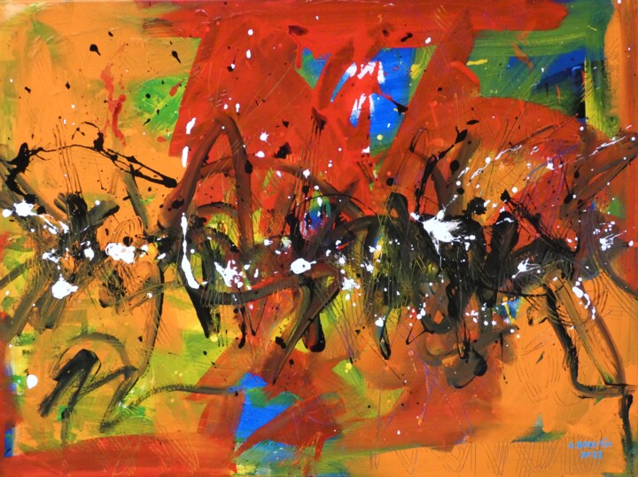 Peinture intitulée "Symphonie 44" par Arnaud Broutin, Œuvre d'art originale, Acrylique