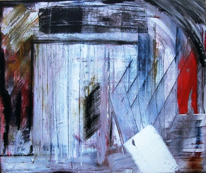 Painting titled "haunting house" by Arnaud Coppe, Original Artwork, Acrylic