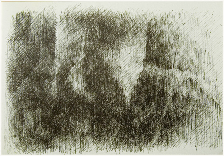 Druckgrafik mit dem Titel "Etude 0028" von Arnaud Felix, Original-Kunstwerk, Gravur