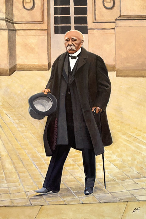 Peinture intitulée "Georges Clemenceau" par Arnaud Feuga, Œuvre d'art originale, Huile