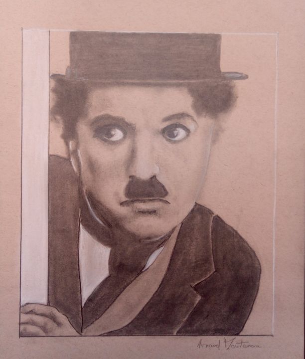 Dessin intitulée "Chaplin" par Arnaud Montenon, Œuvre d'art originale, Crayon