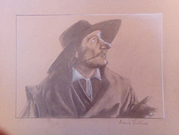 Drawing titled "Cyrano de Bergerac" by Arnaud Montenon, Original Artwork, Pencil
