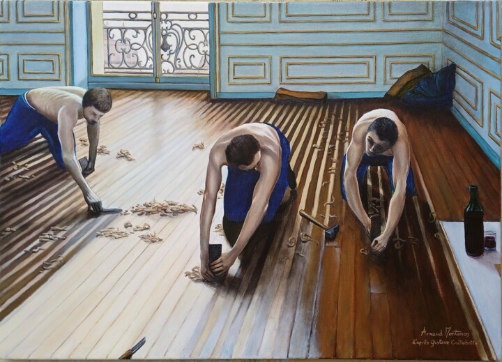 Painting titled "Les raboteurs de pa…" by Arnaud Montenon, Original Artwork, Oil