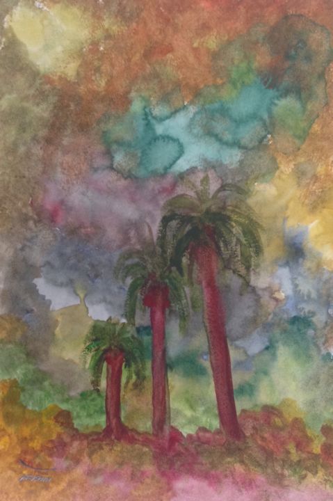 Peinture intitulée "Hawaii 7" par Arnaud Thévenin, Œuvre d'art originale, Aquarelle