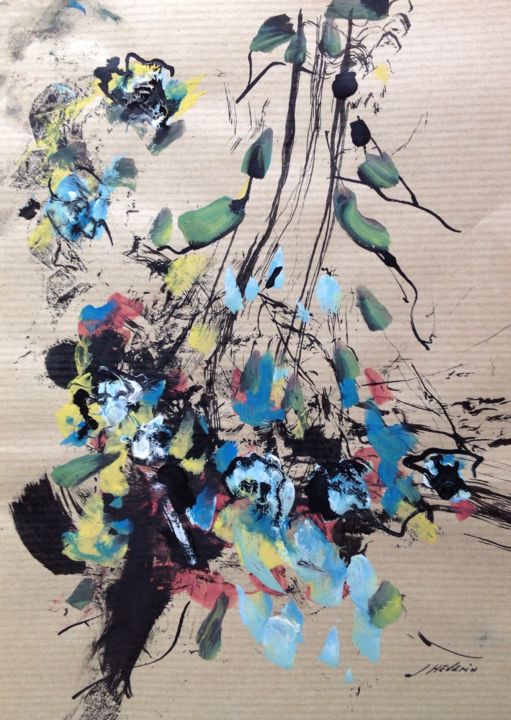 Schilderij getiteld "Japon 4" door Arnaud Thévenin, Origineel Kunstwerk, Inkt