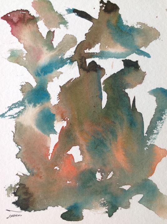 Peinture intitulée ""Végétation d'Hawai…" par Arnaud Thévenin, Œuvre d'art originale, Aquarelle